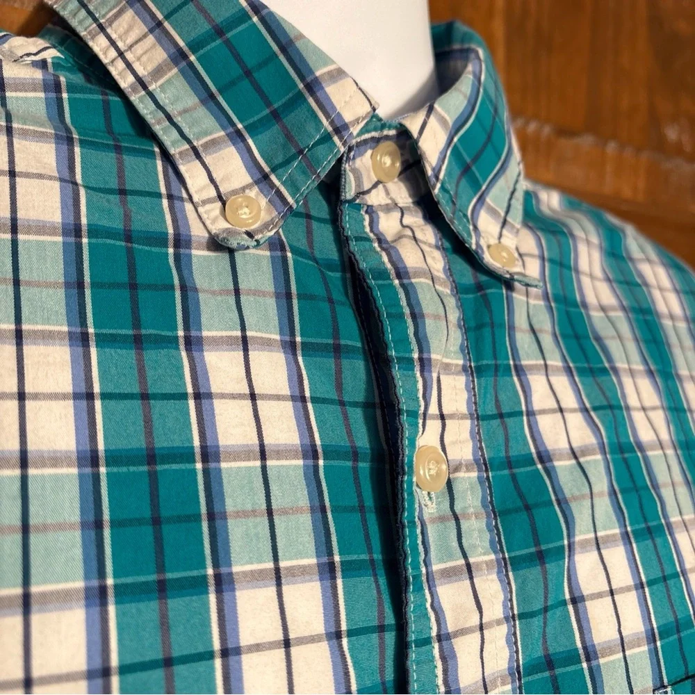 Chaps Men’s XLT Stretch Plaid Oxford Button Down Long Sleeve‎ Shirt - Picture 3 of 15